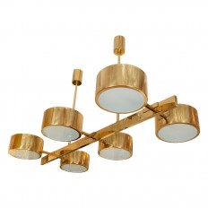 Rectilinear polished brass ceiling fixture